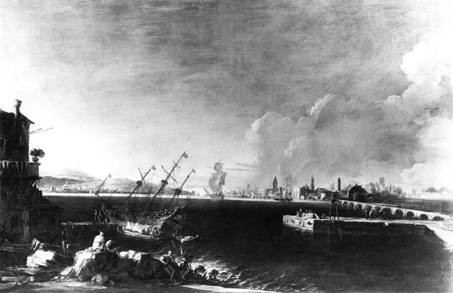 Marina con molo - Padova, Musei Civici agli Eremitani